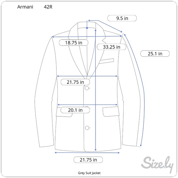 Armani Collezioni Grey Suit Coat - Picture 6 of 6